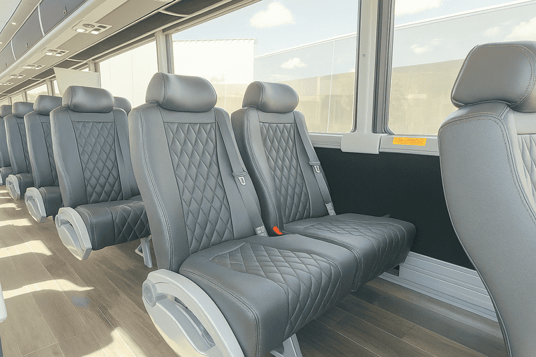 interior of Charter Bus Rental Daly City charter bus